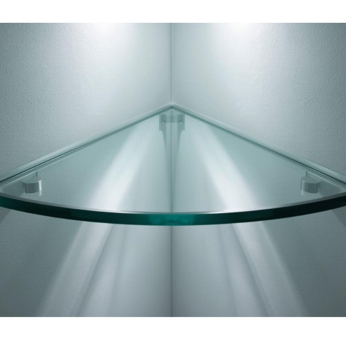 Glass shelf’s corner installation