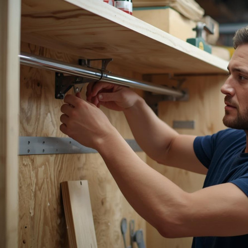 Cupboard hanger rod and shelf insulation